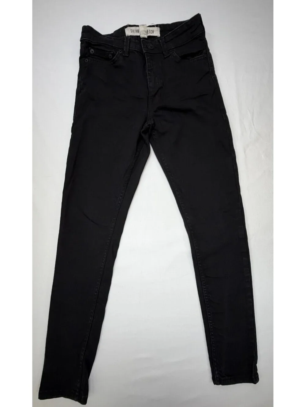 New Look Men's Skinny Jeans Slim Fit Stretch Mid-Rise Zip Fly  Size 28 Black